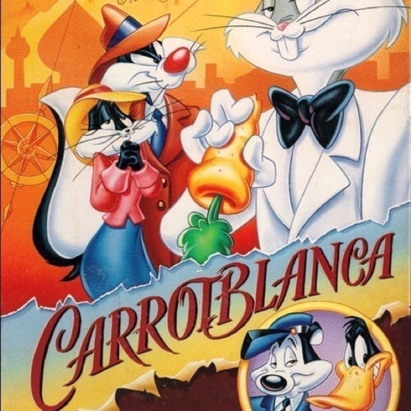 𝅺Vintage Looney Tunes Bugs Bunny Casablanca “Carrotblanca” Classic Paisley Tie - Picture 9 of 9